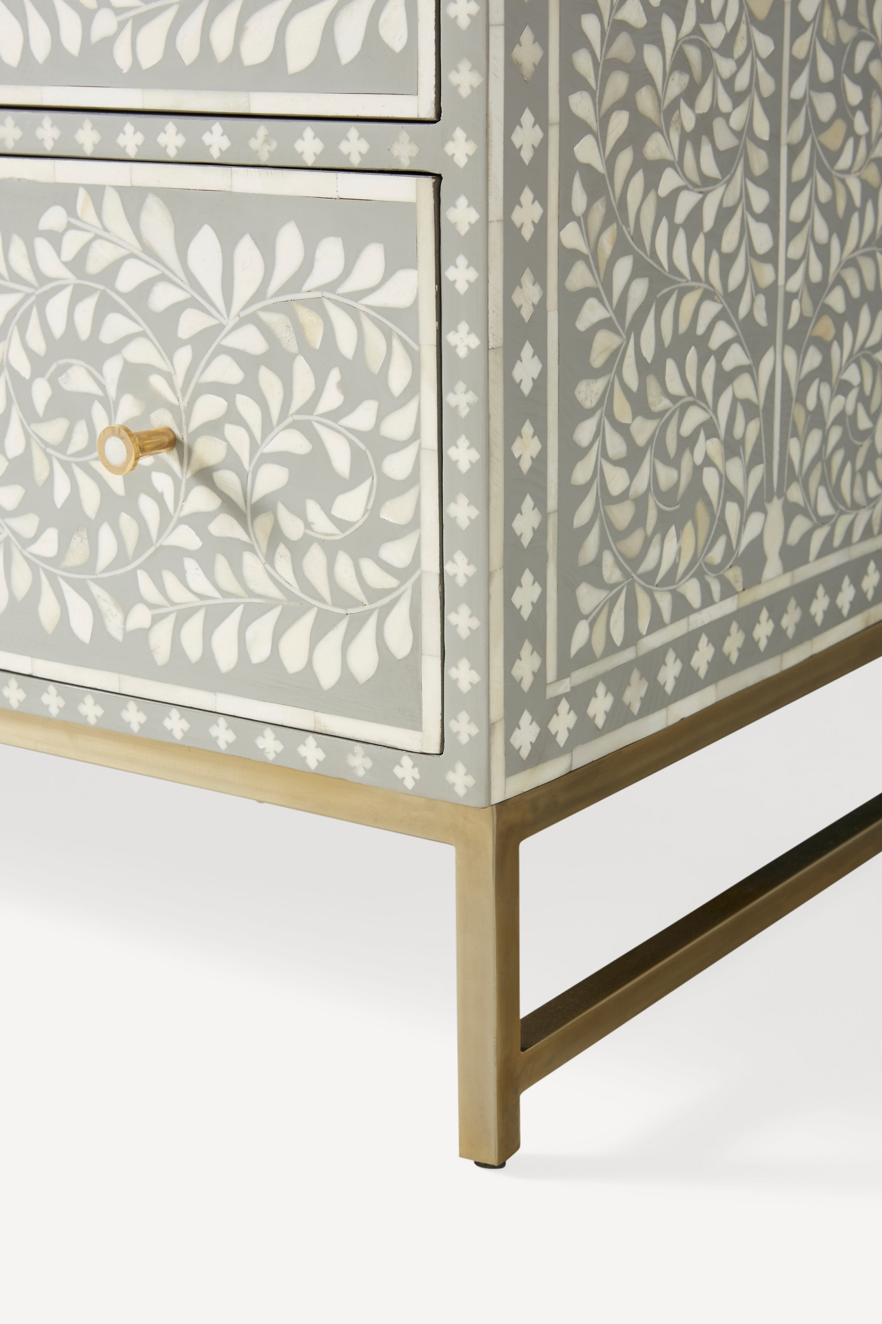 Scroll Vine Inlay Six-Drawer Dresser