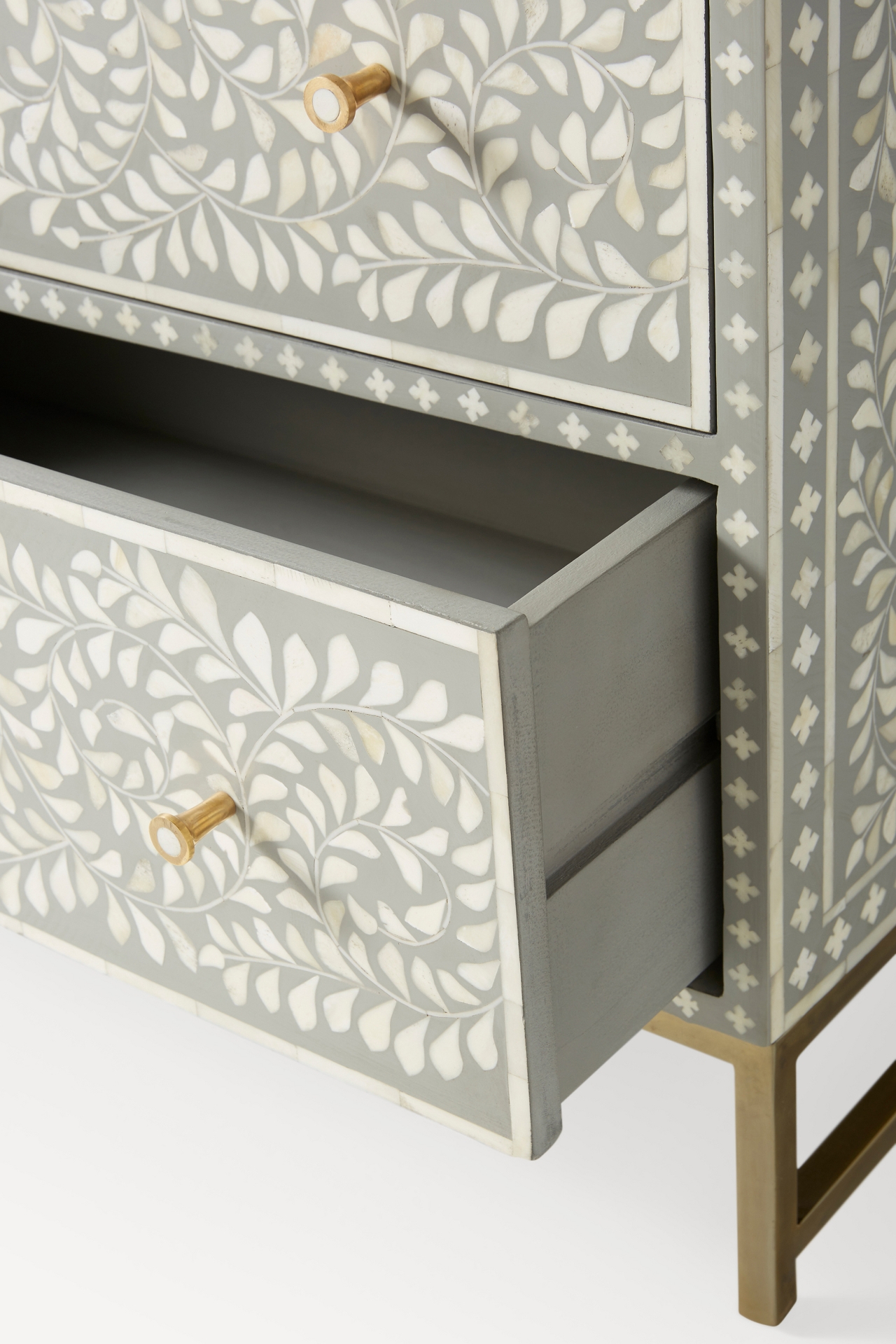 Scroll Vine Inlay Six-Drawer Dresser