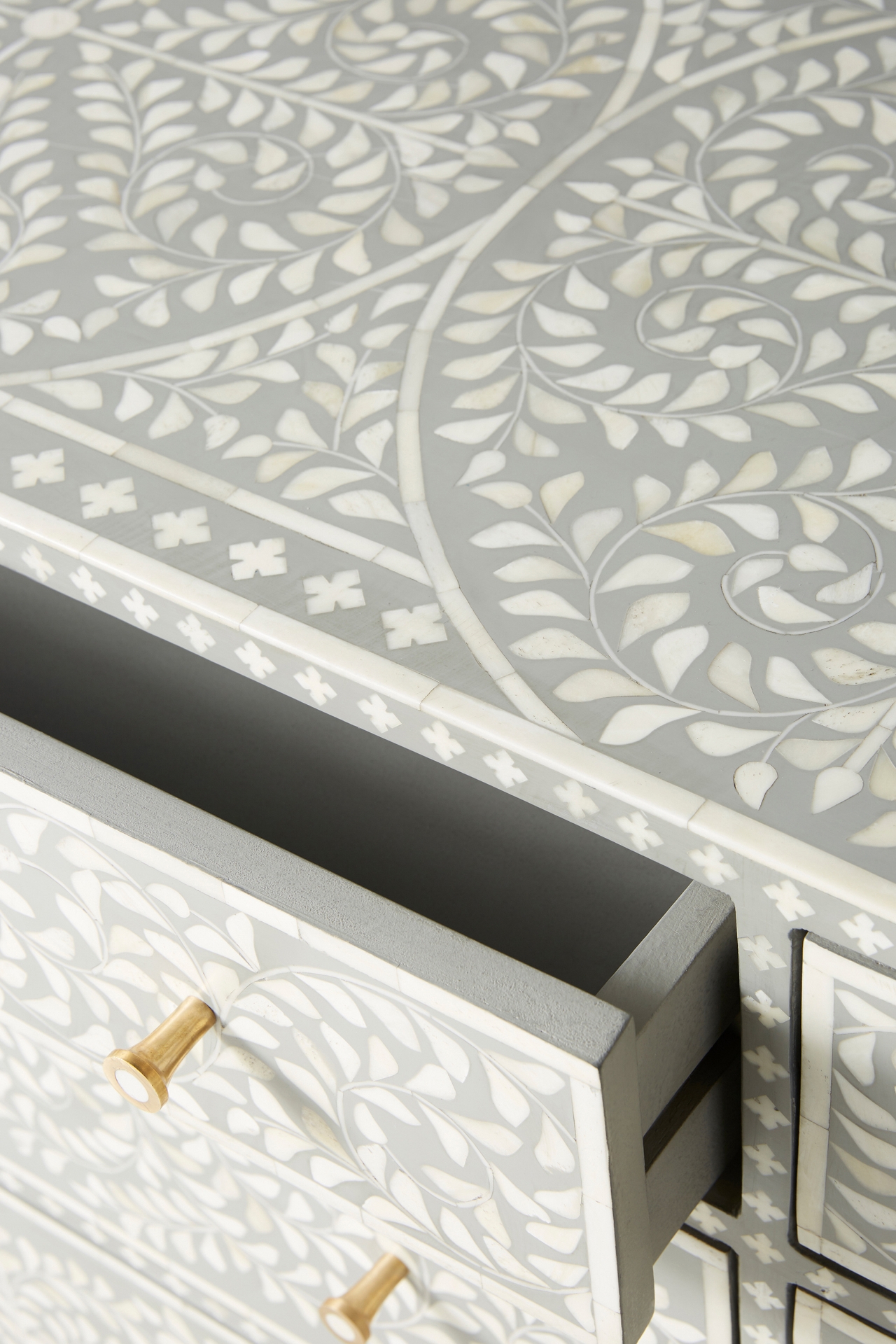 Scroll Vine Inlay Six-Drawer Dresser