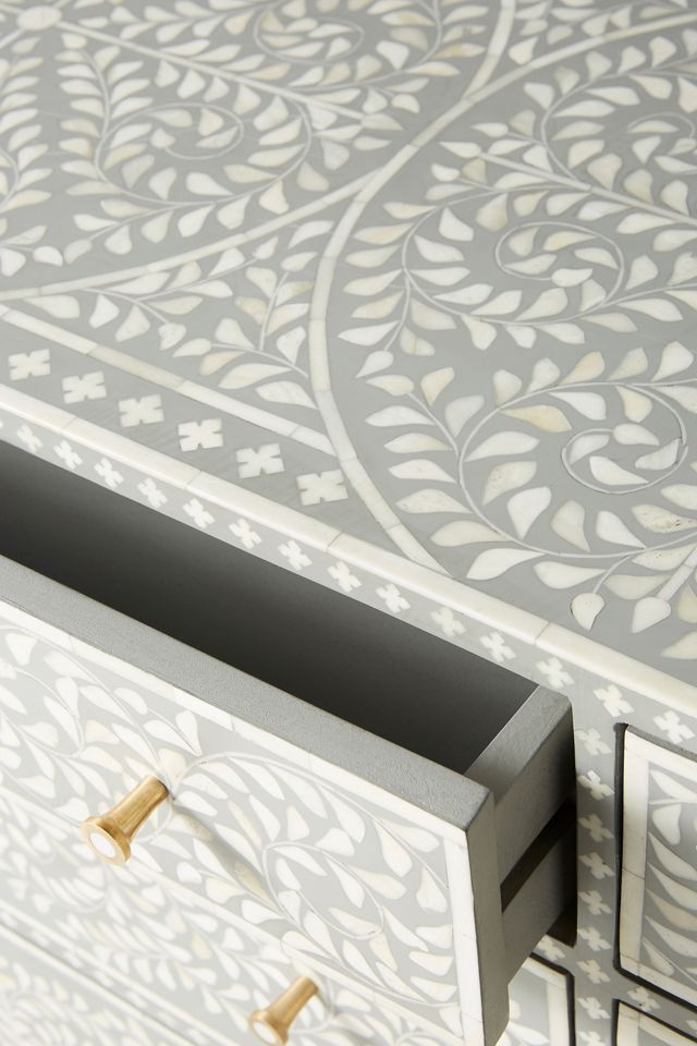 Scroll Vine Inlay Six-Drawer Dresser #5