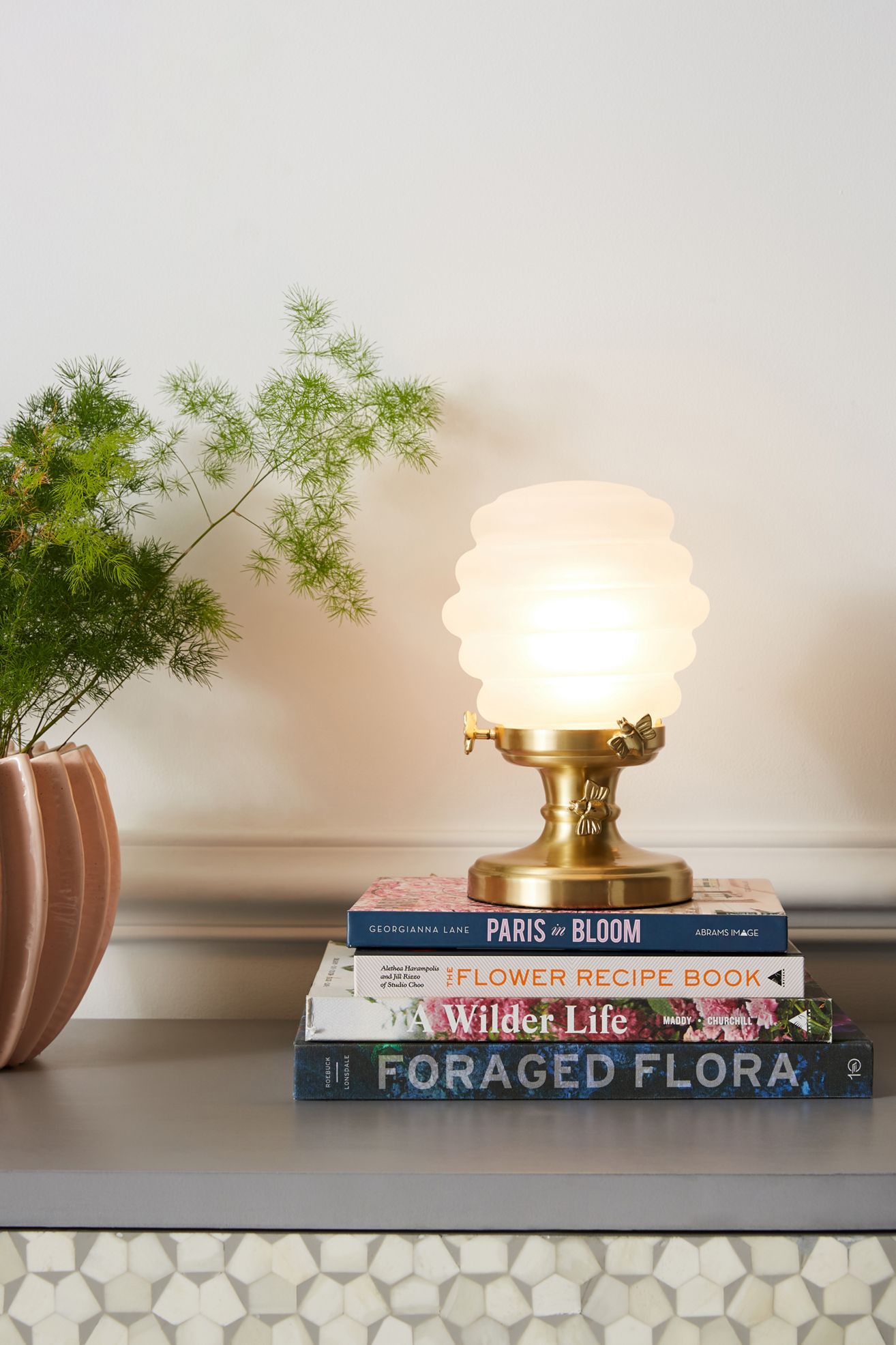 Bumblebee Glass Metal Table Lamp - Gold, One Size