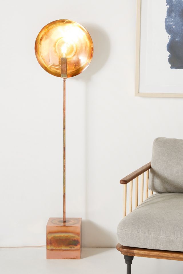 Copper store standing lamp