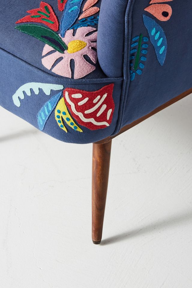 Felted Floral Petite Accent Chair #4