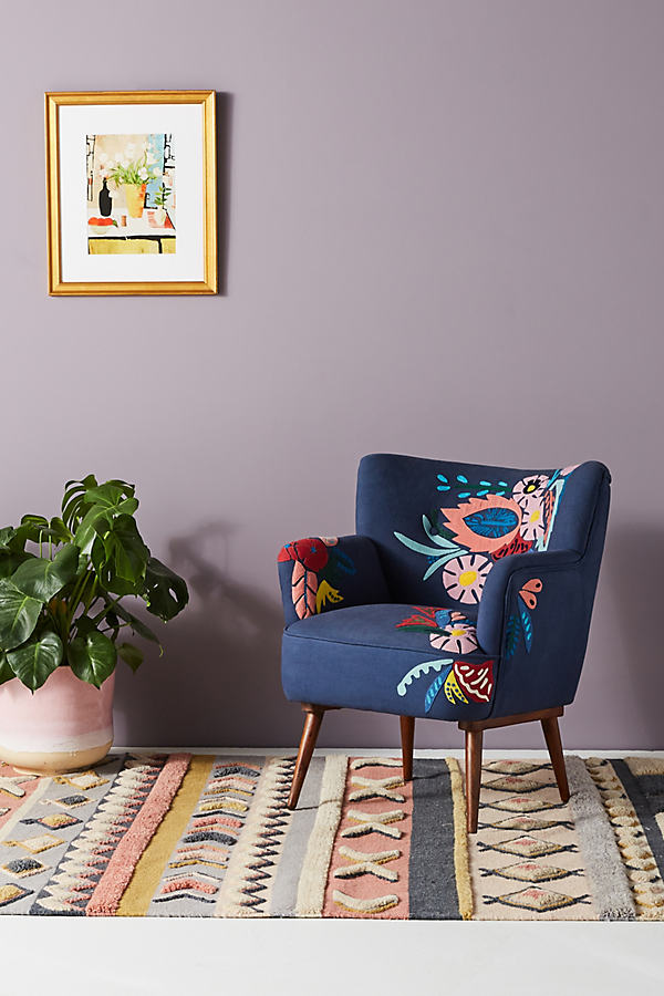 Felted Floral Accent Chair
