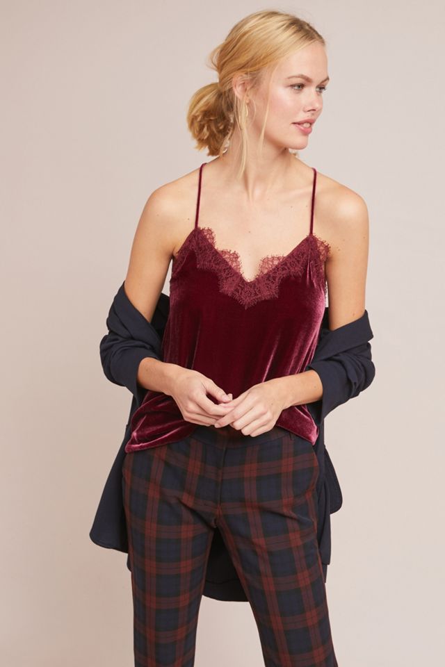 Racer-Back Velvet Cami | Anthropologie