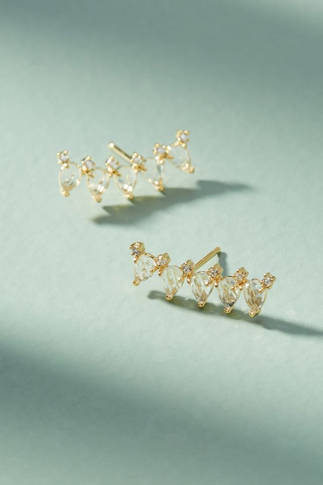 Crackled Stone Climber Earrings
