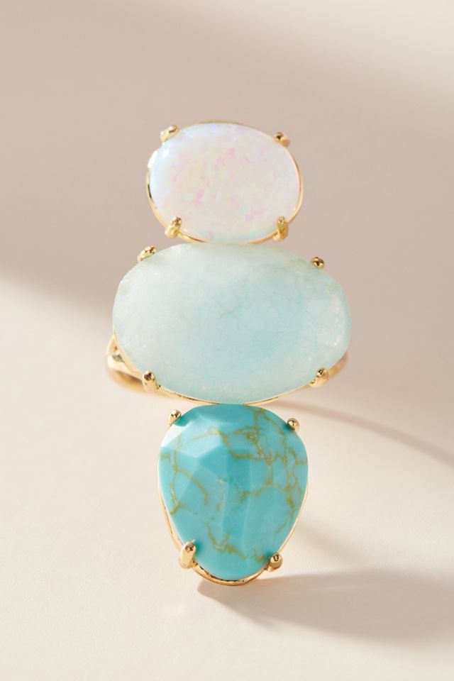 Crackled Stones Cocktail Ring #1