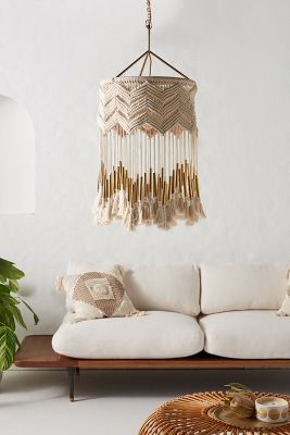 Macrame chandelier anthropologie sales