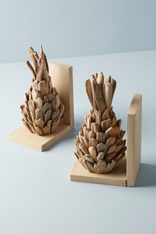Driftwood Pineapple Bookends #1