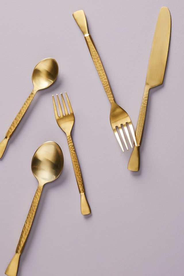 Hammered Golden Flatware