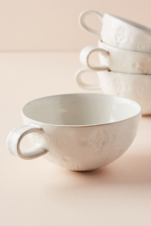 Old Havana Mugs, Set of 4 in white