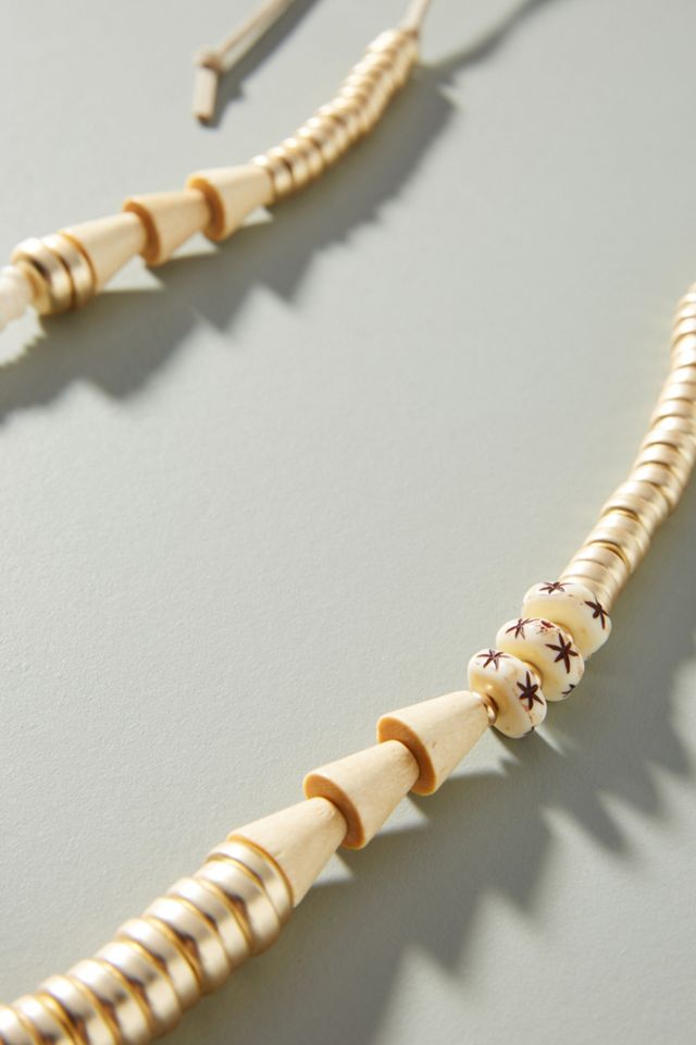 Sandra Beaded Tie Necklace #1
