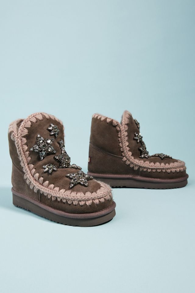 Mou Crystal Stars Shearling-Lined Boots | Anthropologie