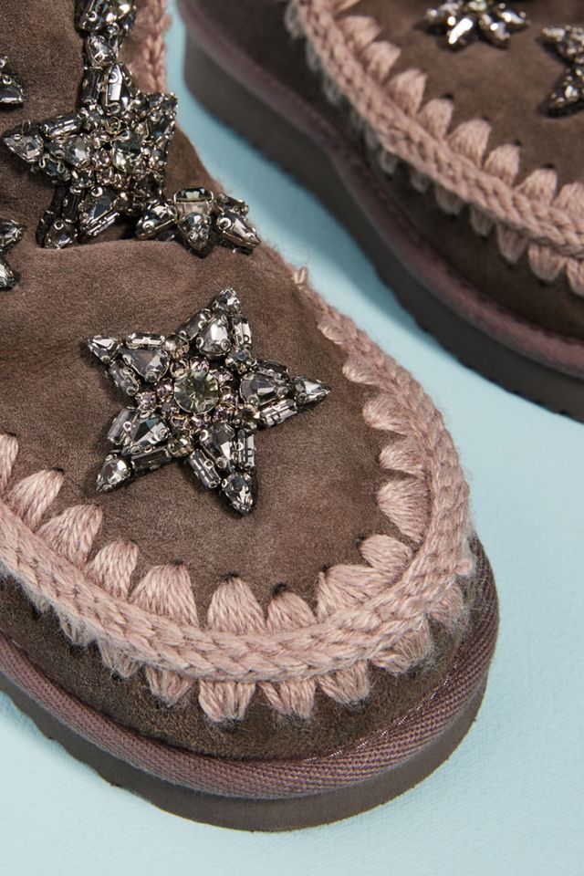 nui mond◯ベロアプルオーバー Mou Crystal Stars Shearling-Lined Boots | Anthropologie