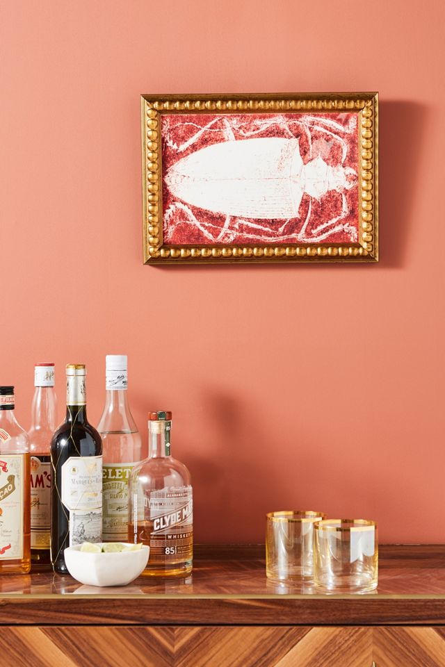 White Beetle on Red Wall Art
