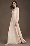 BHLDN Belize Embroidered A-Line Long-Sleeve V-Neck Gown #1