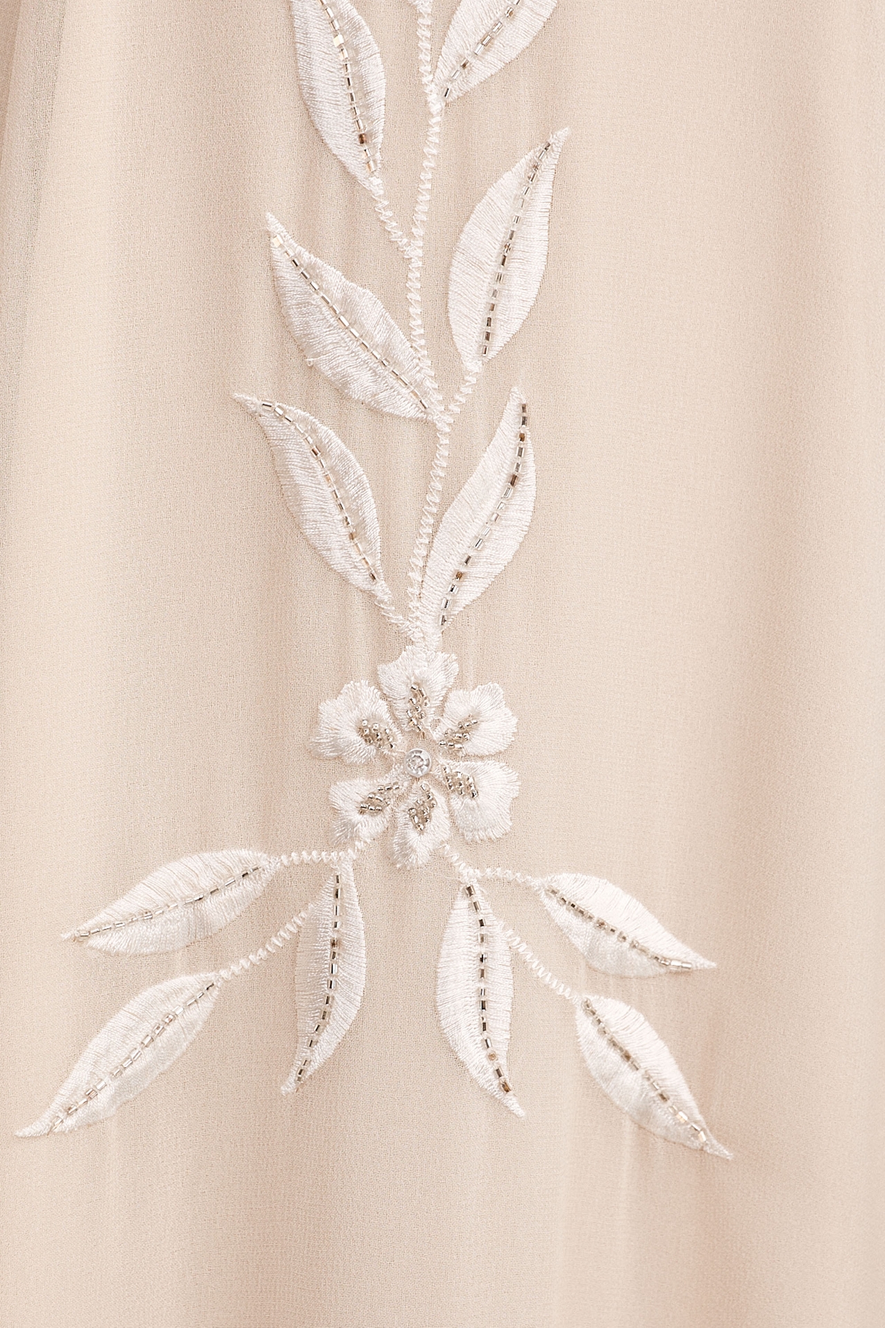 BHLDN Belize Embroidered A-Line Long-Sleeve V-Neck Gown