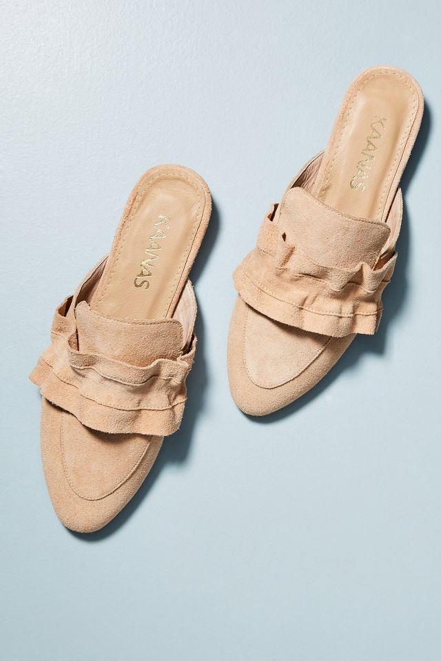 Kaanas Palermo Ruffled Slides | Anthropologie