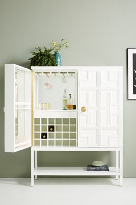 Lacquered Carre Bar Cabinet