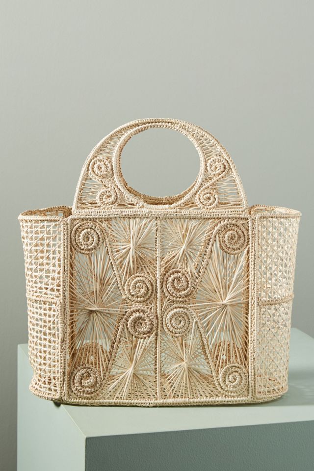 Silvana Woven Straw Basket Bag #1