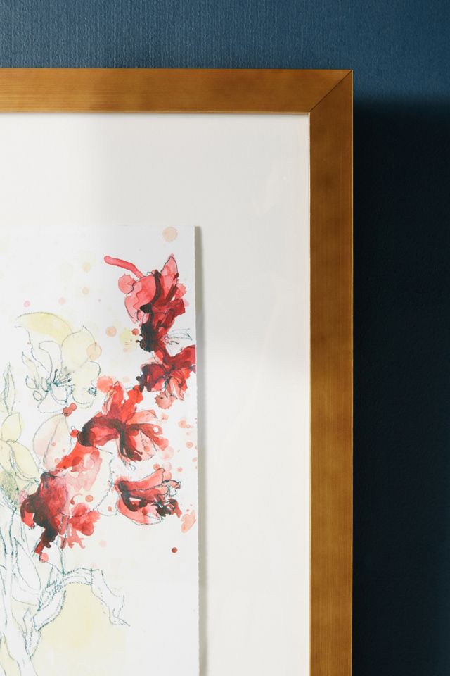 Red Floral Study Wall Art #1