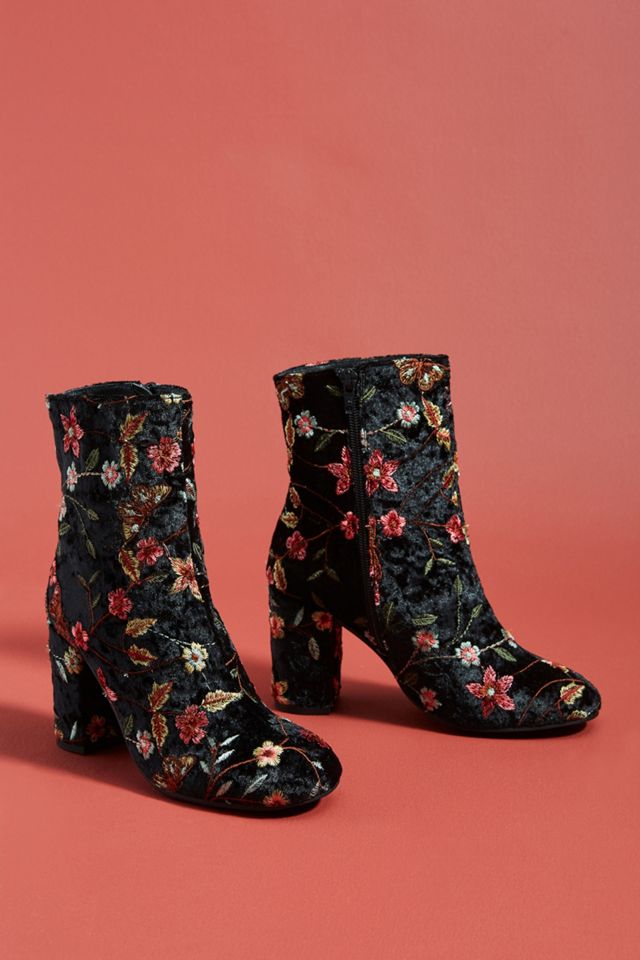 Elysess Embroidered Velvet Boots #1