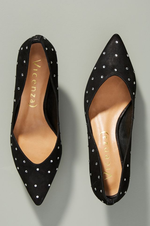 Vicenza Encrusted Suede Cone Heels #1