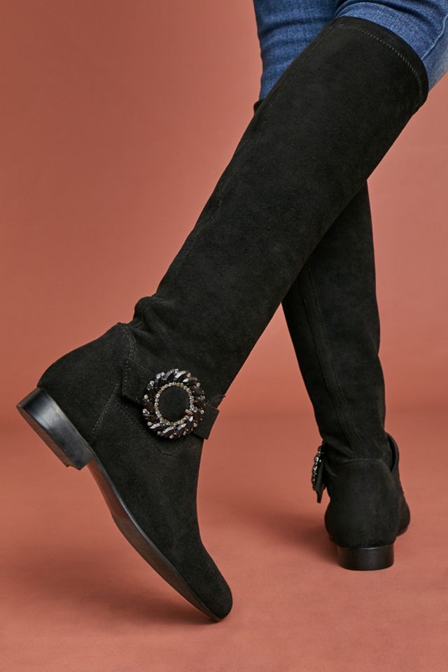 Kiwi Encrusted Buckle Riding Boots #1