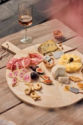 Herringbone Wood Round Board