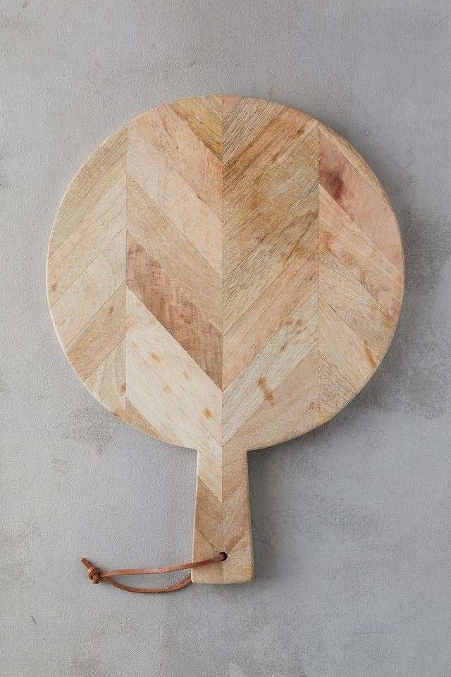 Herringbone Wood Round Board