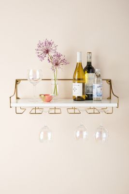 Mayfair Wall Mounted Wine Glass Shelf AnthroLiving