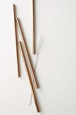 Ever Eco 4-Pack Rose Gold Straws