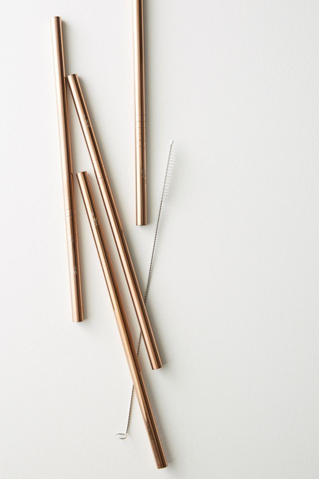 Ever Eco 4-Pack Rose Gold Straws