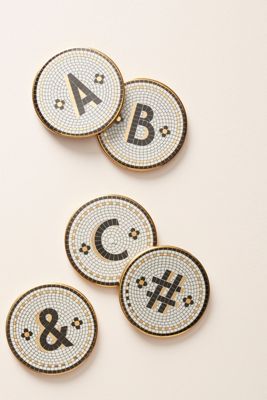 The Bistro Tile Stoneware Coaster: Monogram Edition