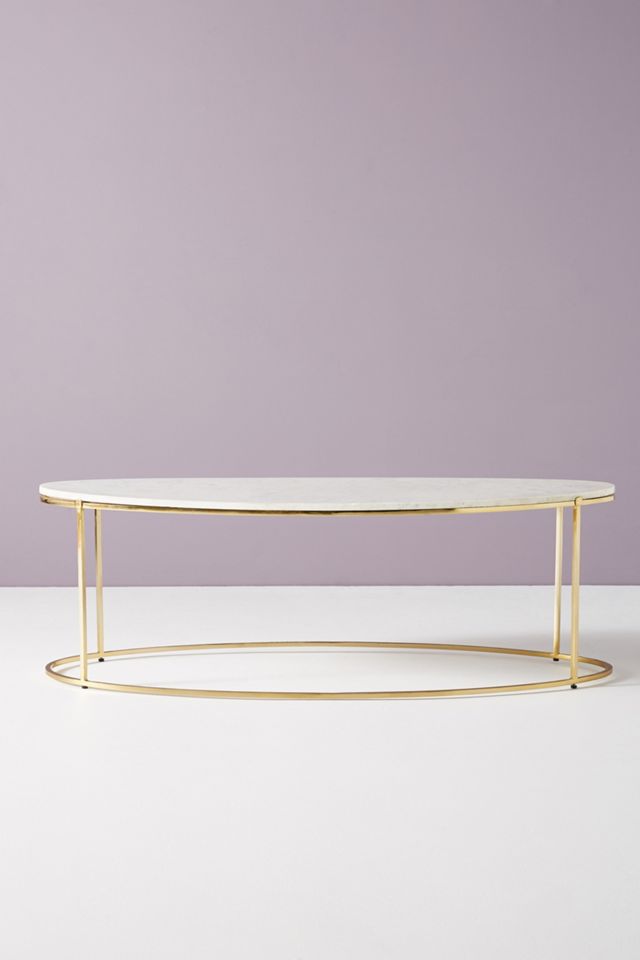 Leavenworth Oval Marble Coffee Table #1