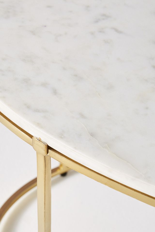 Leavenworth Oval Marble Coffee Table #2