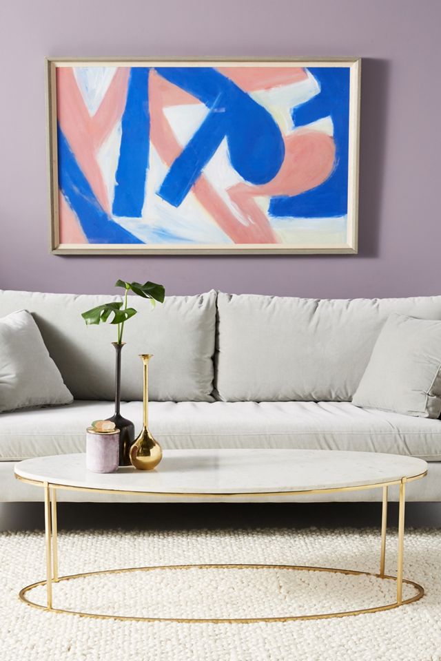 Leavenworth Oval Marble Coffee Table #6