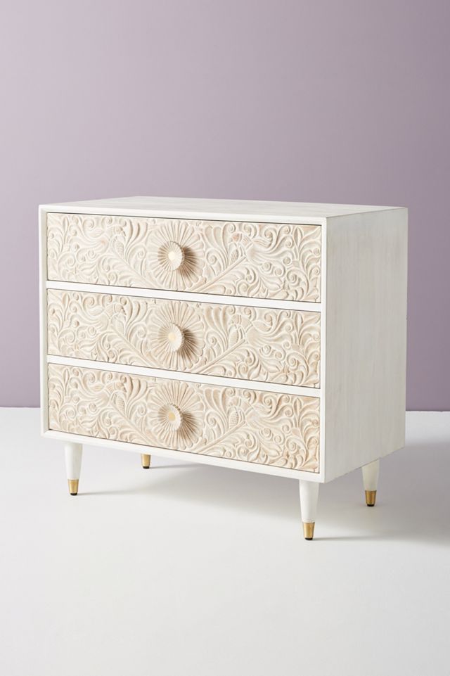 Handcarved Gulliver Three-Drawer Dresser #1