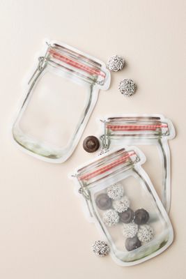 Kikkerland Mason Jar Zipper Bag, Set of 3
