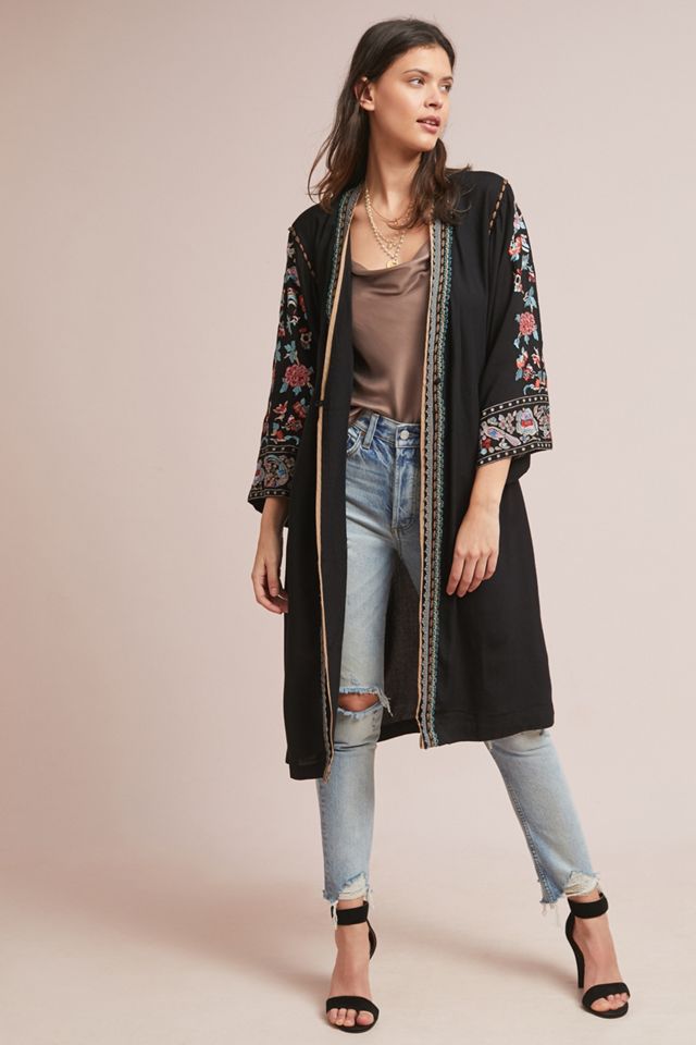 Flo Embroidered Kimono | Anthropologie