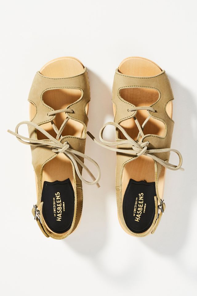 Swedish Hasbeens Lace Up Clog Sandals Anthropologie