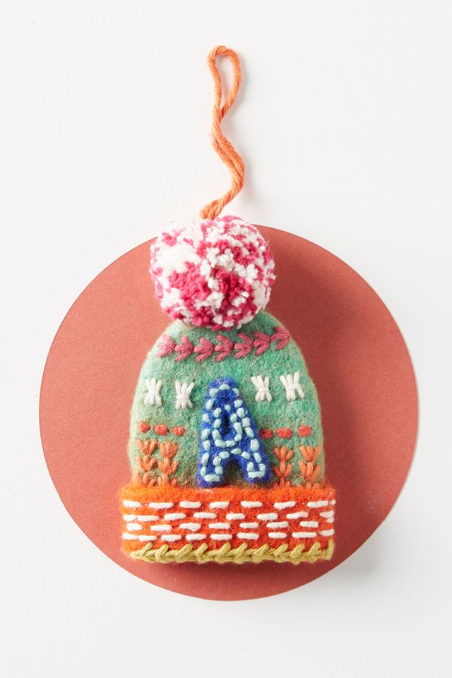 Bundled-Up Monogram Ornament #1