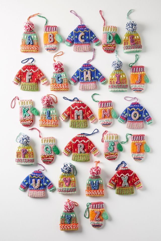 Bundled-Up Monogram Ornament #2