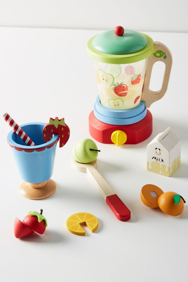 Wooden Smoothie Maker toy - Includes wood Blender, cup, Fruits and