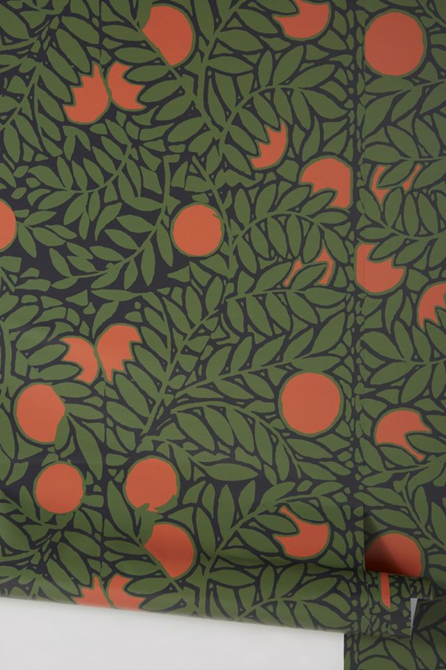 Mitchell Black Orange Grove Floral Peel-and-Stick Wallpaper #1