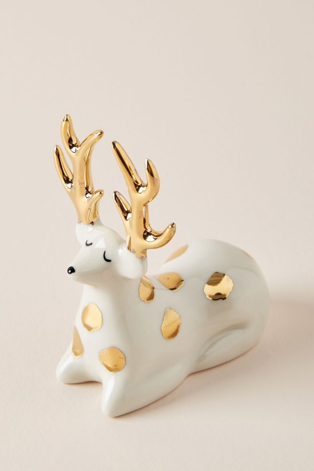 Gail CC Ceramics Gilded Deer Ring Holder #1