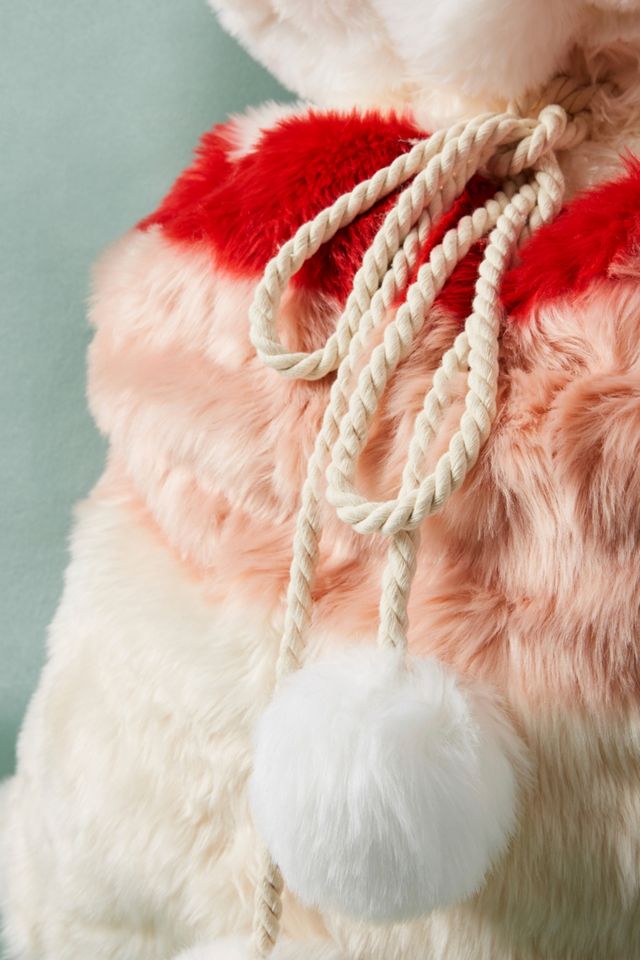 Striped Faux Fur Santa Bag #1