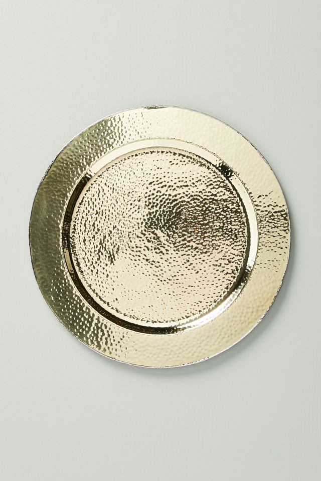 Axel Metallic Stainless Steel Charger - holiday tablescape ideas