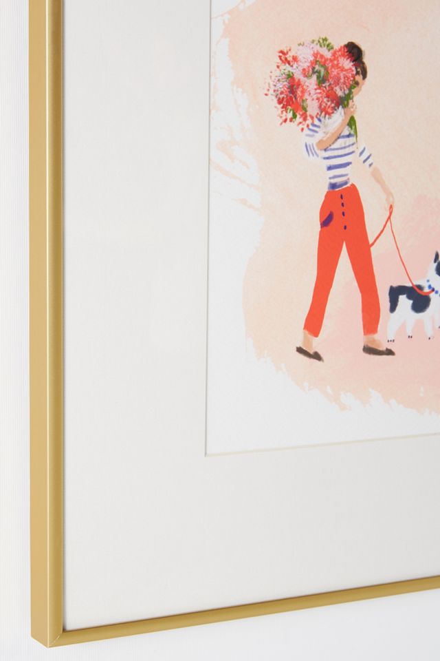 Woman With Dog Wall Art #2