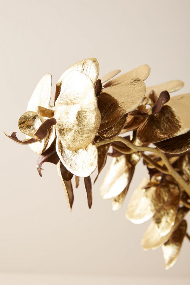Gilded Faux Orchid Stem #2